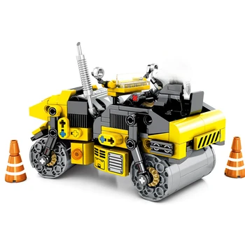 

288pcs City Engineering Technic Car Building Blocks Double-Wheel Roller Model sets Construction Brick DIY Toys For Children Gift