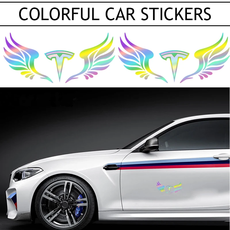 1 шт. универсальные Светоотражающие виниловые наклейки на двери автомобиля TESLA