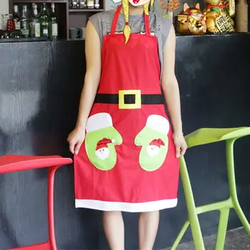 

Cute Christmas Decoration Applique Apron Bar Restaurant Hotel Waiter Creative Overalls