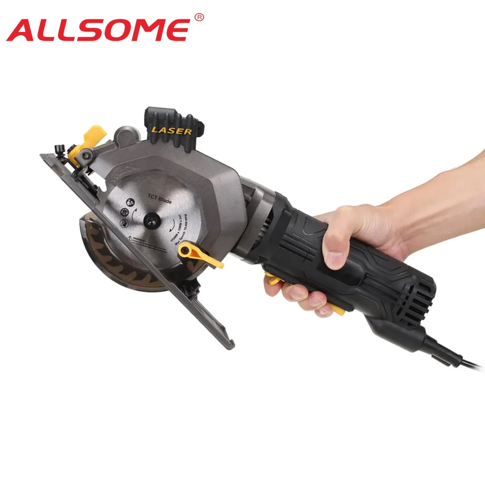 US $52.90 Allsome 600w Electric Circular Saw Wood Cutter With Straight Bevel Laser Multifunctional Hand Held Electric Saw