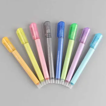 

8 Color Office Card Writing Home Double Line School Smooth Student Drawing Portable Highlighter Stationery Marker Pen Outline