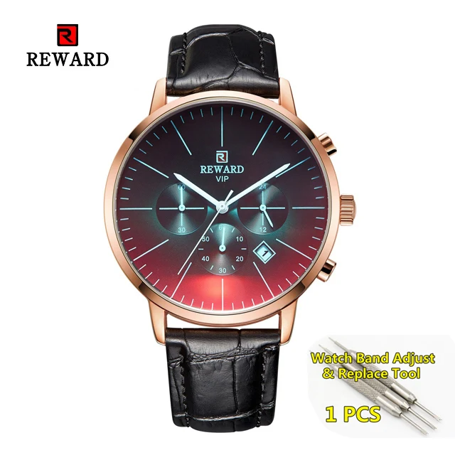 7 leather rose Красочные блестящие наручные часы для мужчин Топ бренд класса люкс хронограф мужские часы водонепроницаемые кварцевые мужские наручные часы - Цвет: 7 leather rose