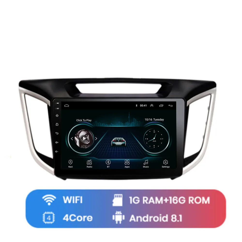 4G LTE Android 8,1 для HYUNDAI ix25 Creta Мультимедиа стерео автомобильный dvd-плеер навигация gps радио - Цвет: WIFI (1G 16G)