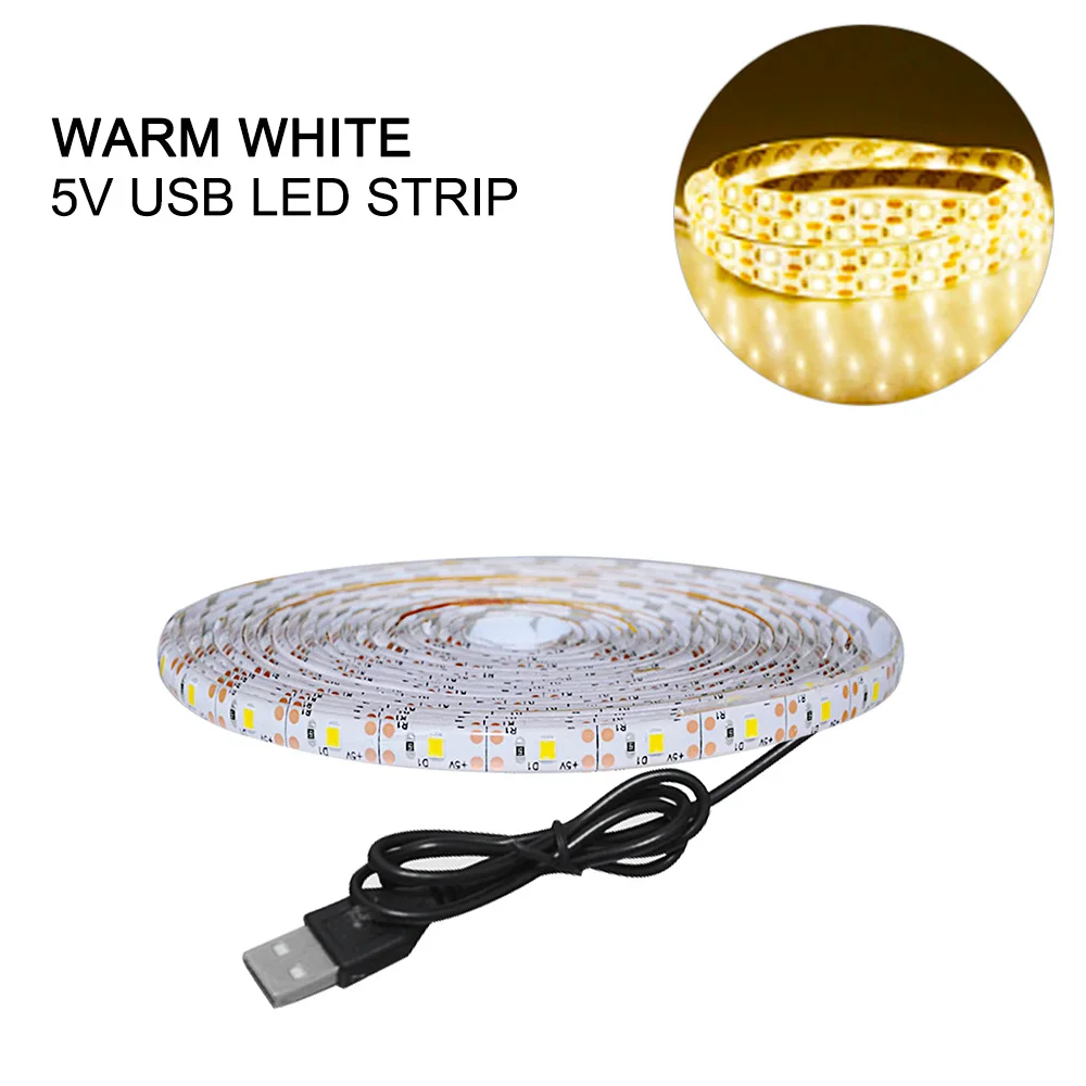 1-3 м PIR датчик движения ночник 5 в 2835 SMD гибкий светодиодный USB порт лестницы кухонный свет шкаф ТВ тыловая подсветка - Испускаемый цвет: USB Port warm white