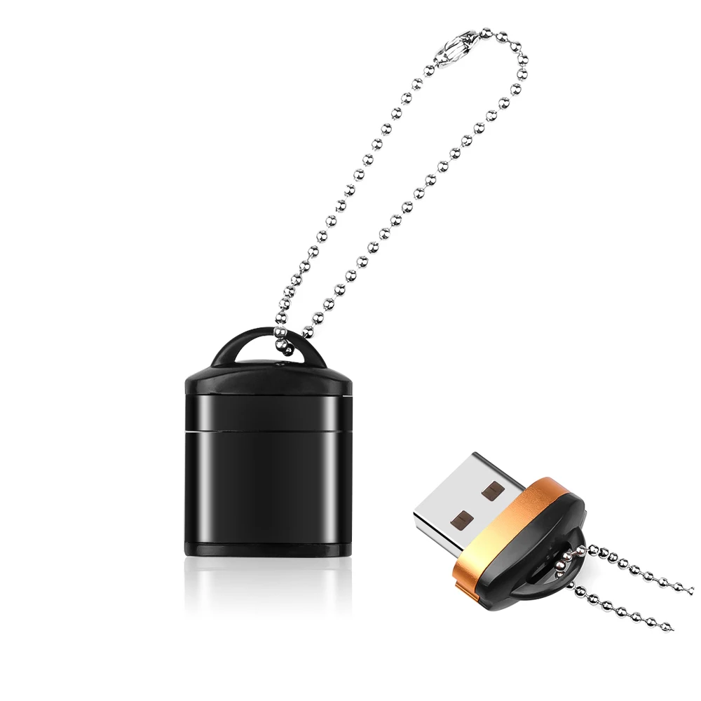 

Mini USB 2.0 Card Reader With Plastic Lid Key Ring High Speed Micro SD TF Memory Card Portable For PC Laptop Phone Camera