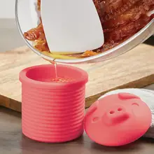 Кухня в форме свиньи силиконовое масло ситечко бекон жир контейнер для хранения