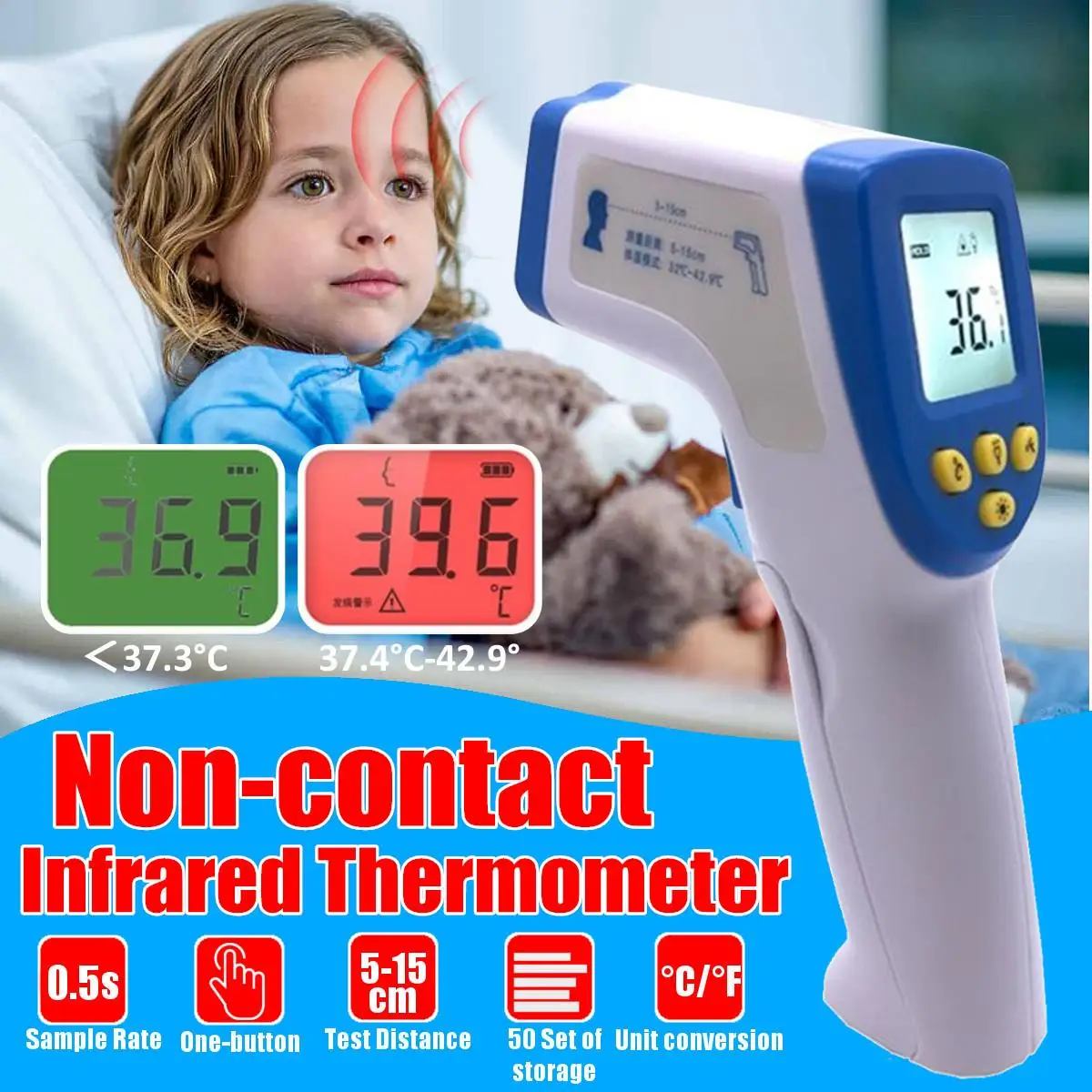 

Non-contact Body Thermometer Forehead Digital Infrared Thermometer Portable Non-contact Termometer Baby/Adult Temperature