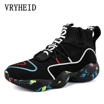 

VRYHEID High Top Casual Sock Shoes Men Platform Unisex Sneakers Leisure Couple Shoes Men Woman Zapatillas Hombre Deportiva 35-47