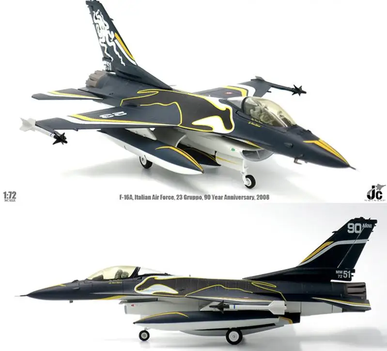 JC Крылья F16A Боевой сокол итальянский ВВС 1/72 литой самолет модель самолета