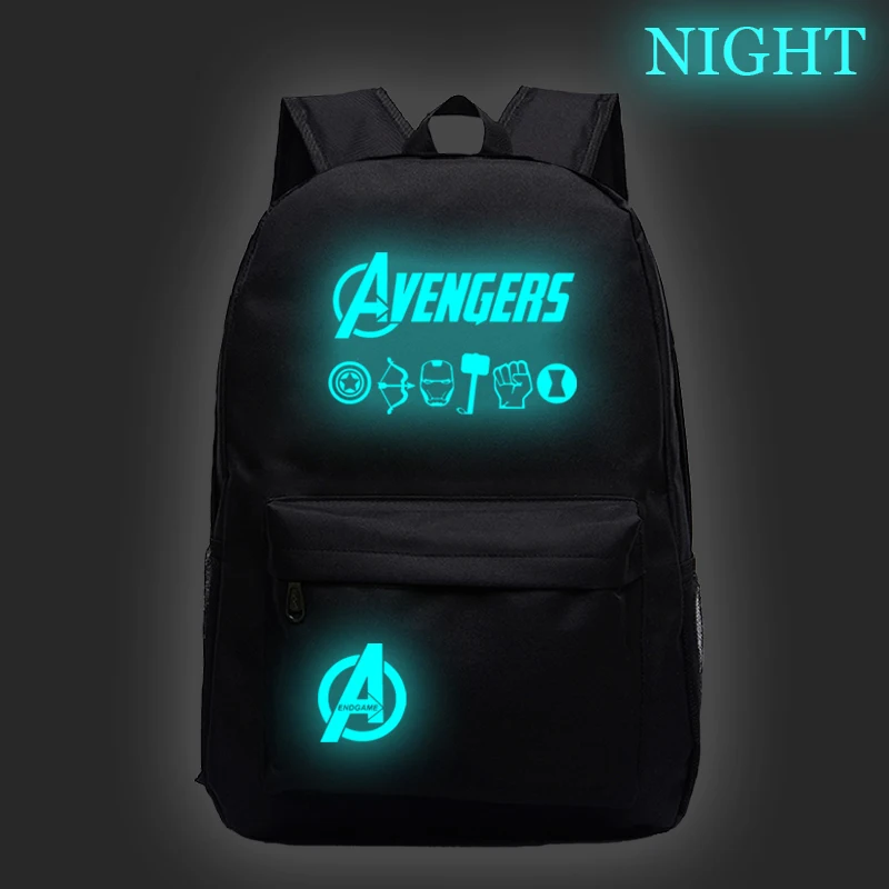 

Luminous The Avengers 18N Book Bag School Backpack Men Fashion Endgame Canvas Bag Mochila Mujer School Bags For Teenage Girls
