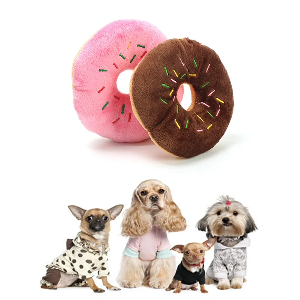 Экологичный ПЭТ звуковая игрушка для собаки пончик жевательная играющие