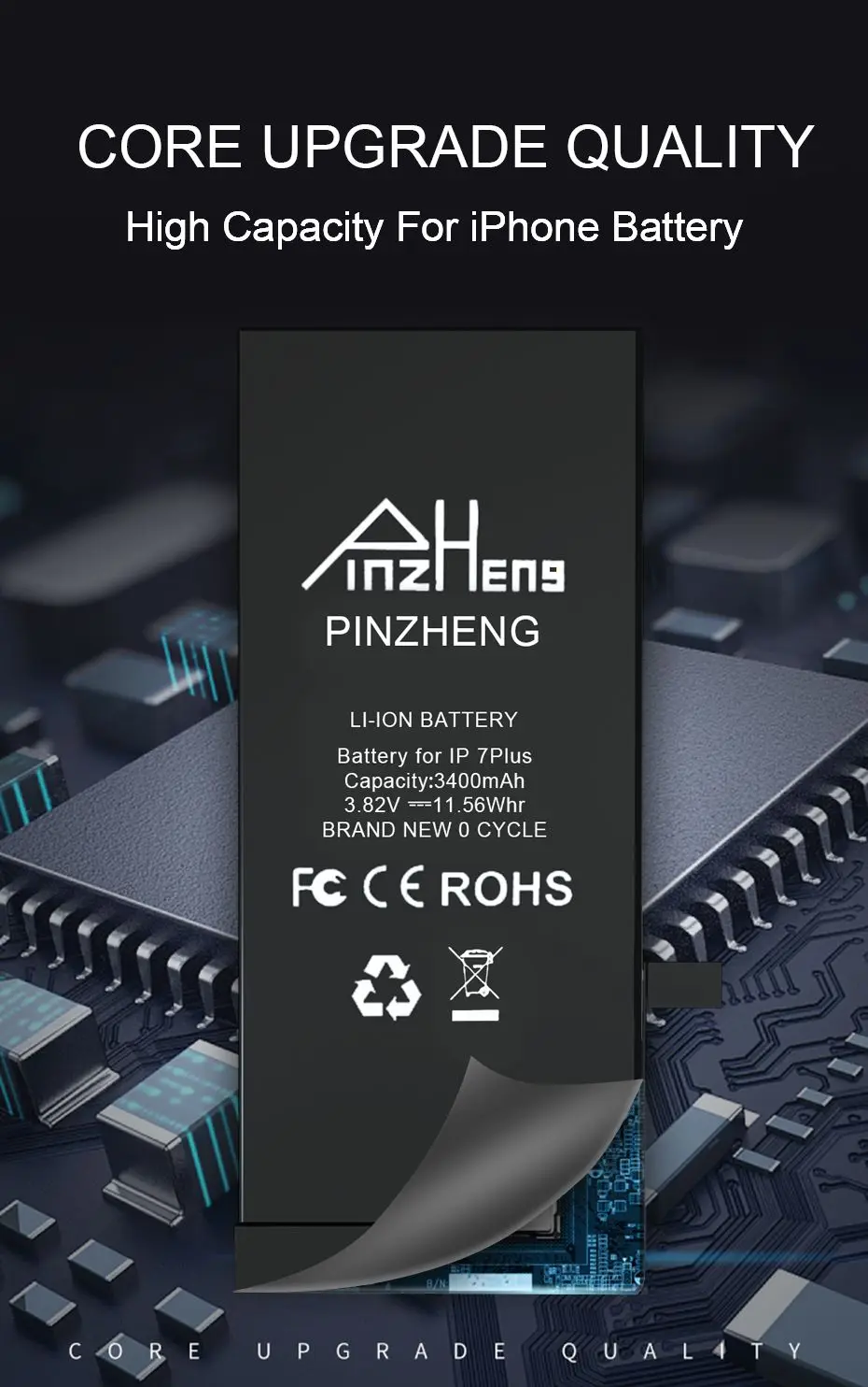 PINZHENG 3400 мАч батарея большой емкости для iPhone 5 SE 6 7 8 Plus сменная батарея для iPhone 6 7 8 Plus батареи для телефонов