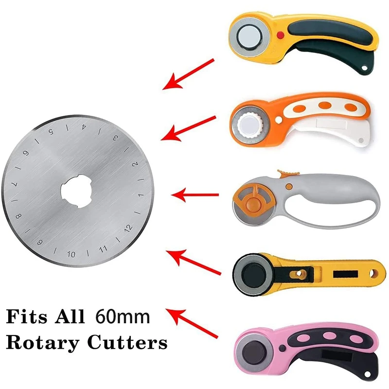 Роторный Резак сменные лезвия 60 мм подходит для Olfa Fiskars Martelli Clover & Truecut 10