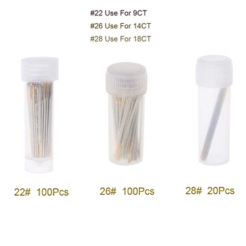 

100PCS Golden Tail Embroidery Fabric Cloth Cross Stitch Needles Craft Tool Size 22# 26# #28