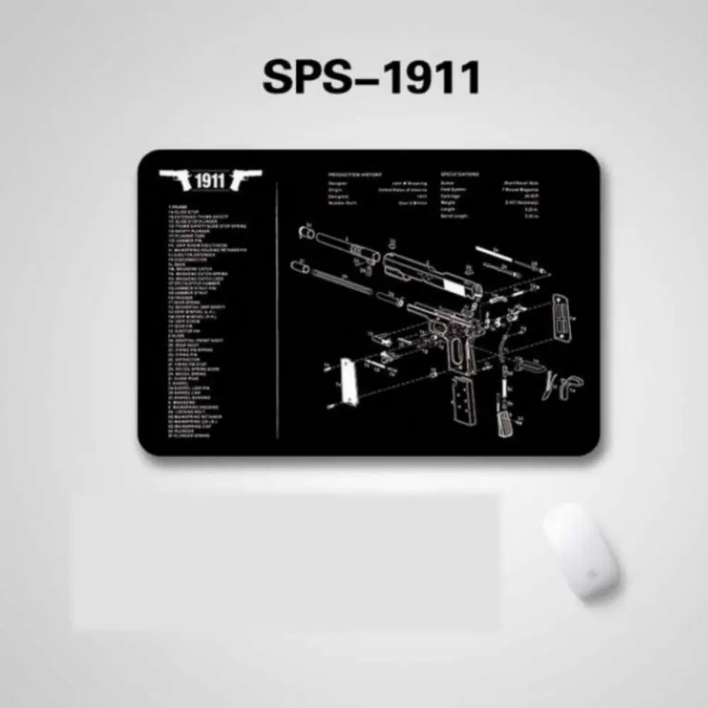 AR15 AK47 пистолет резиновые перчатки для уборки мат с частями диаграмма и инструкции Armorers коврик для верстака коврик для мыши для Glock SIG P226 P229 - Цвет: Dark Brown