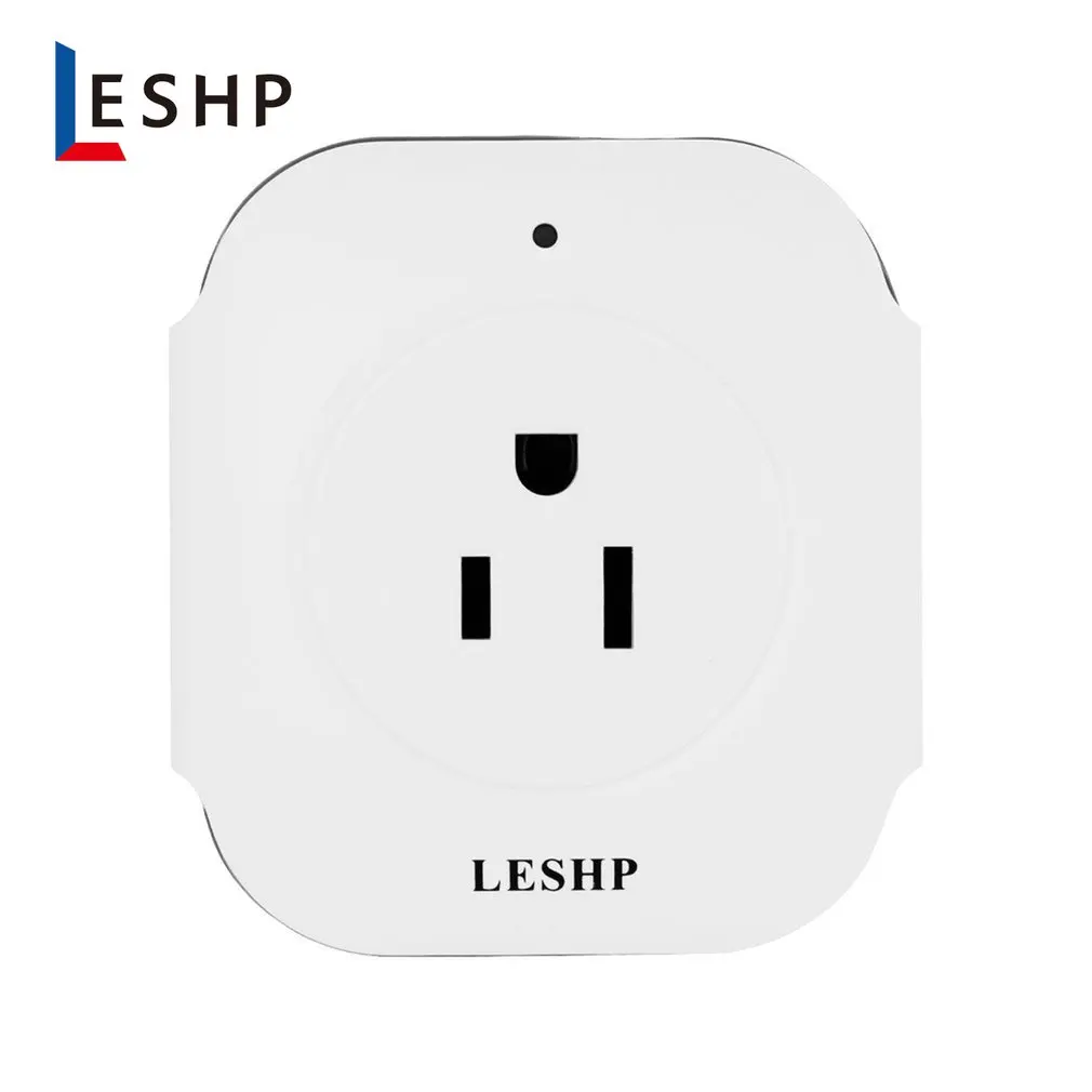 LESHP 2pcs/set Single Port Wireless Mini Socket Smart Plug With USB Output Wifi Smart Socket 100-240V US Plug