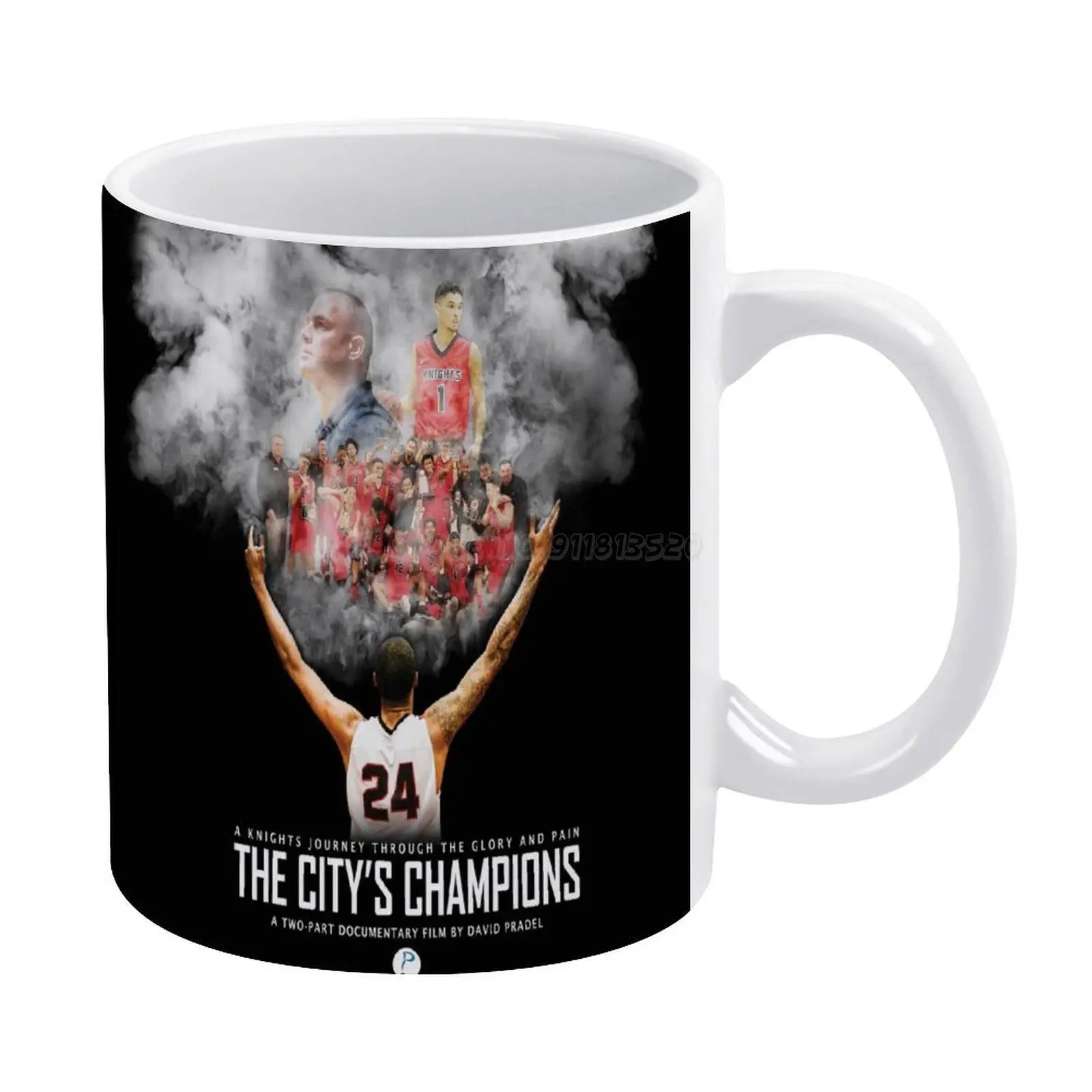 Документальный плакат чемпионов города дополнительная белая кружка Merch новая