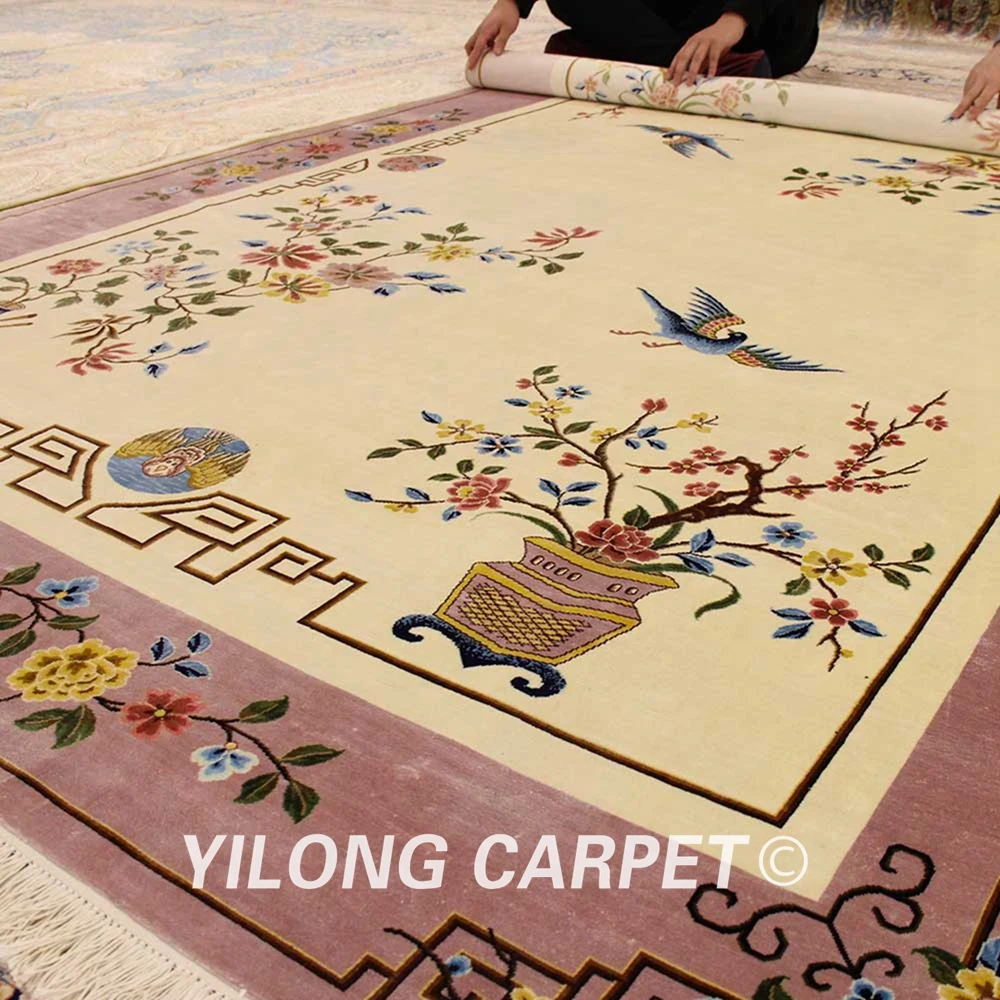 Yilong 6'x9' винтажный ковер в восточном стиле арт-деко ручной работы шелковый ковер для гостиной (TJ2018015A)