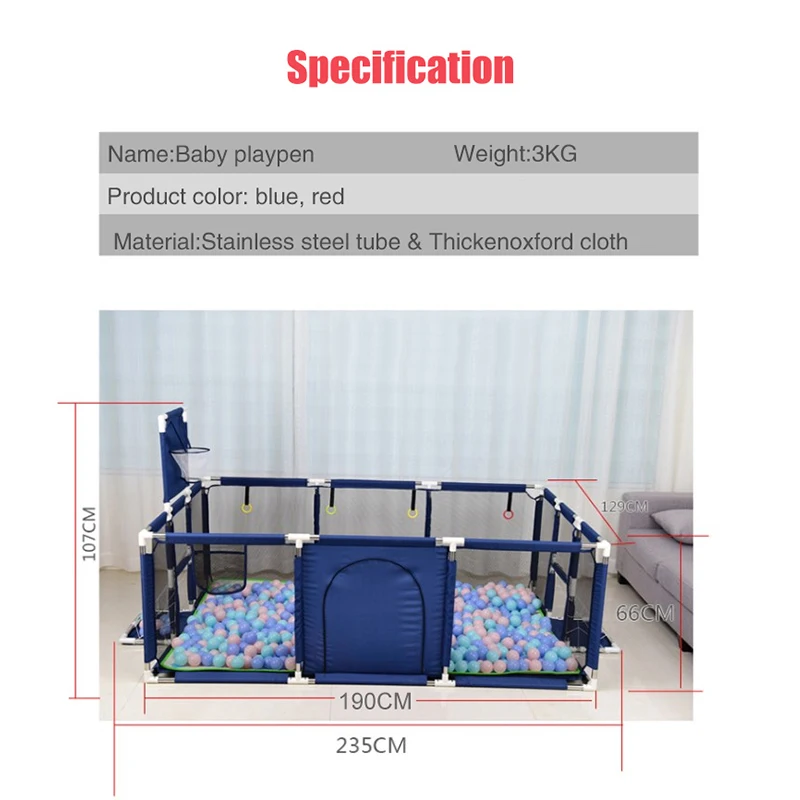 Big Children Playpen Kids Safety Barrier Baby Playpen For Child Pool Balls Newborn Fence Playpen For Baby Pool