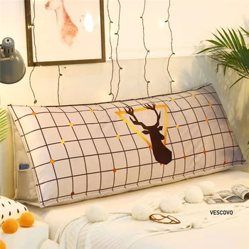 

VESCOVO bedroom twin queen couple long pillow soft velvet cushion big backrest pillow 180cm