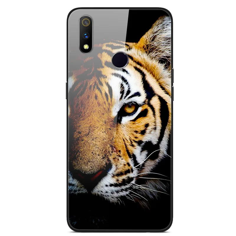 Для OPPO Realme 3 Чехол Realme3 закаленное стекло планета Космос крышка стекло задняя крышка чехол для OPPO Realme 3 Coque оболочка для Realme 3 6,22 - Цвет: 35