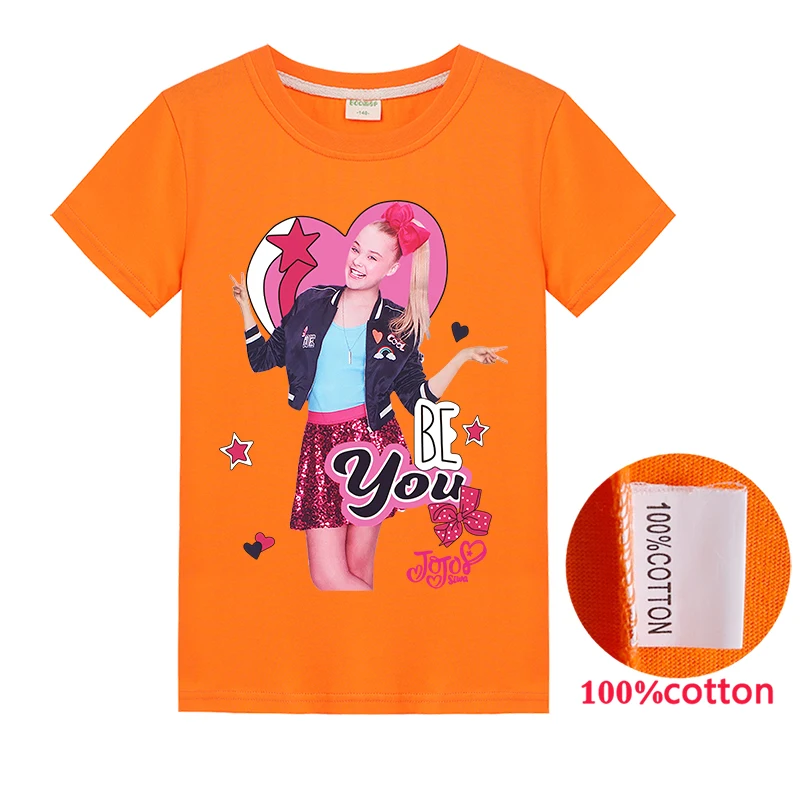 T1281 Одежда для девочек; детская футболка JoJo Siwa; детская хлопковая футболка с короткими рукавами; сезон лето-осень; футболки для малышей; Повседневная Рождественская футболка - Цвет: T1281