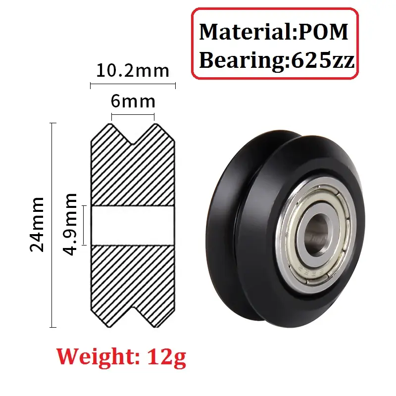10PCS POM Plastic Wheel Bearing Pulley Small Big V-Slot Models 625ZZ 625RS MR105zz Idler Gear For 3D Printer Parts Openbuilds image 14