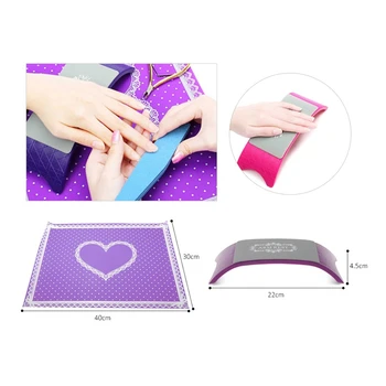 

ABVP Lace Hand Rest Manicure Tool Foldable Table Mat Pad Hand Pillow Silicone Nail Mat Hand Pillow for Nail Art Rest