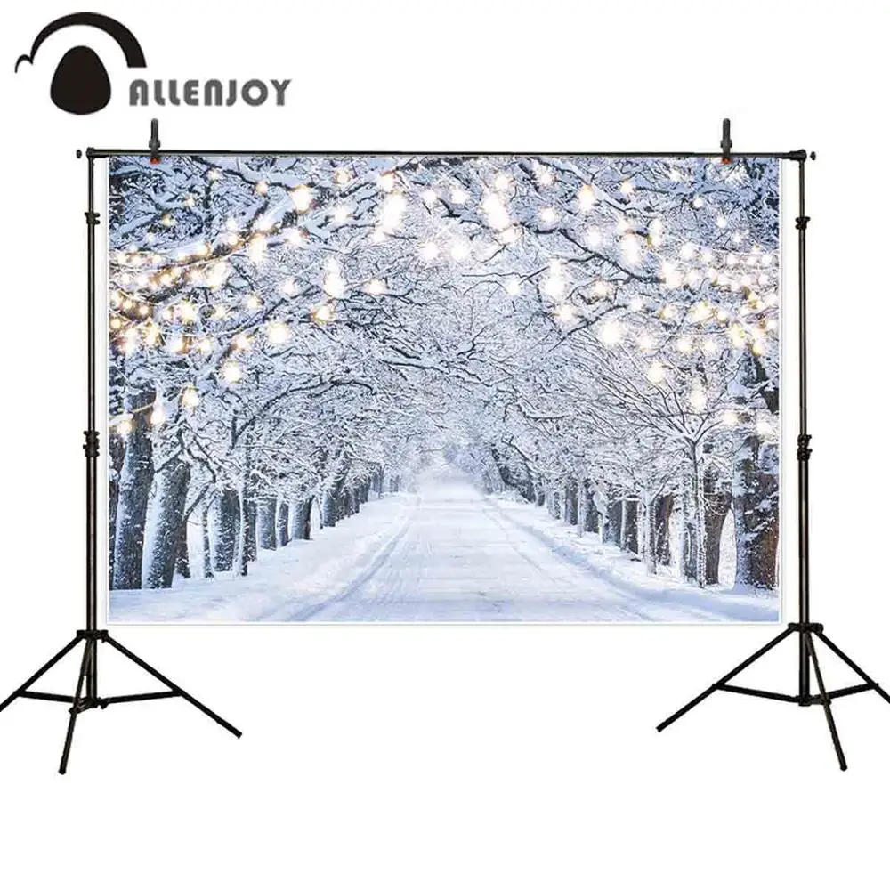 Allenjoy Зимняя Страна Чудес фотография Фотофон Снежинка блестящий свет лес
