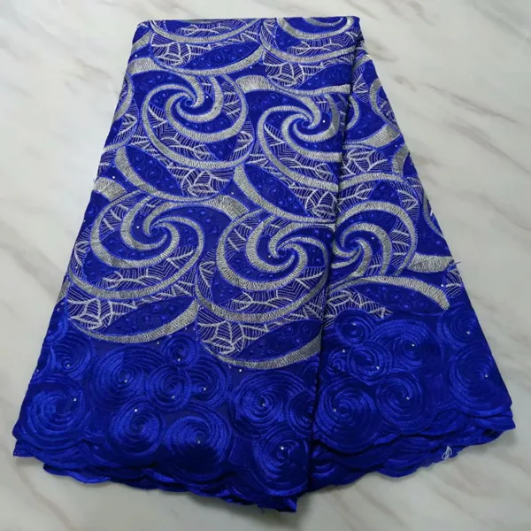 royal blue Новейшая африканская кружевная ткань высокое качество нигерийская вышитая Цветочная сетка кружева французская восковая кружевная ткань для женского платья Шитье - Цвет: royal blue