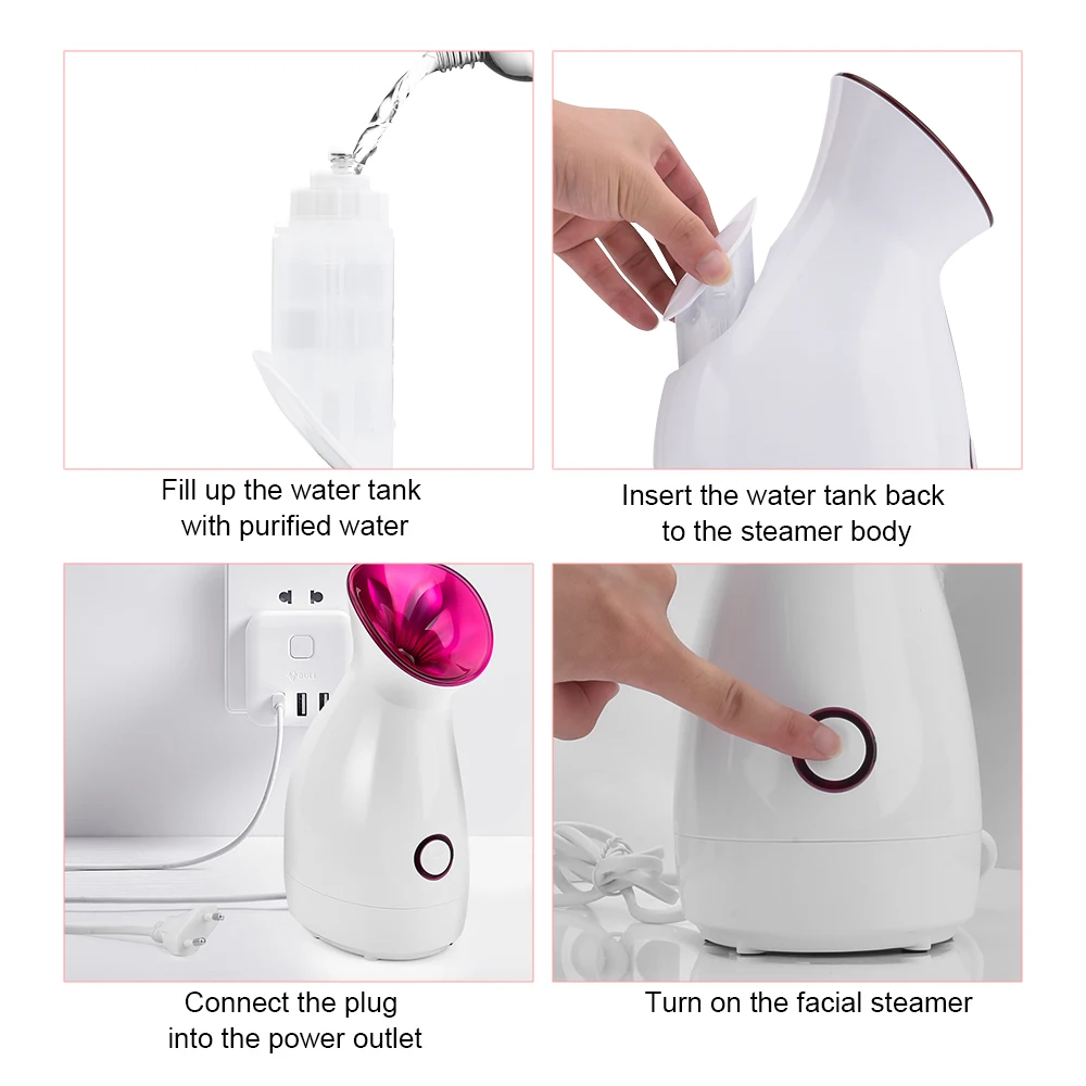  Nano Ionic Facial Steamer Vaporizer Indoor Humidifier Cold Hot Mist Professional Facial Sauna Eyela