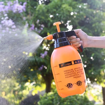 

2L Pneumatic Automatic Sprayer Orange Bottle Watering Pot Garden Sprinkler Flower watering rotary nozzle spray kettle