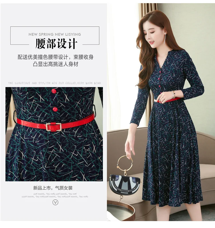 Винтажное Хлопковое платье-миди Boho с принтом; сезон осень-зима; 3XL; большие размеры; платье с длинными рукавами; элегантные женские облегающие вечерние платья