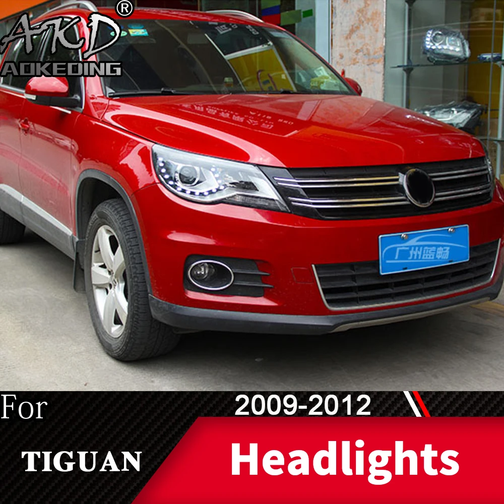 Фара для автомобиля VW Tiguan 2009-2012 Tiguan головной светильник s противотуманный светильник s дневной ходовой светильник DRL H7 светодиодный Биксеноновая лампа автомобильные аксессуары