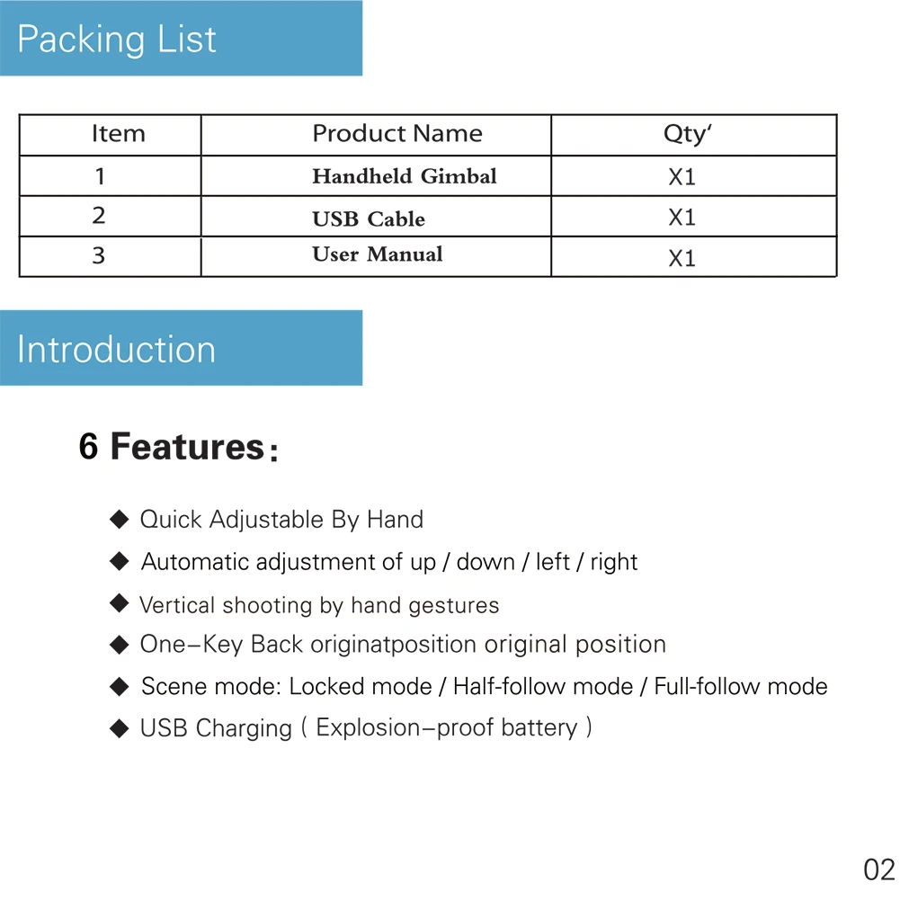  Stabilizing Gift Multifunction Portable Smart Phone USB Charging Handhold Gimbal Easy Install Trave