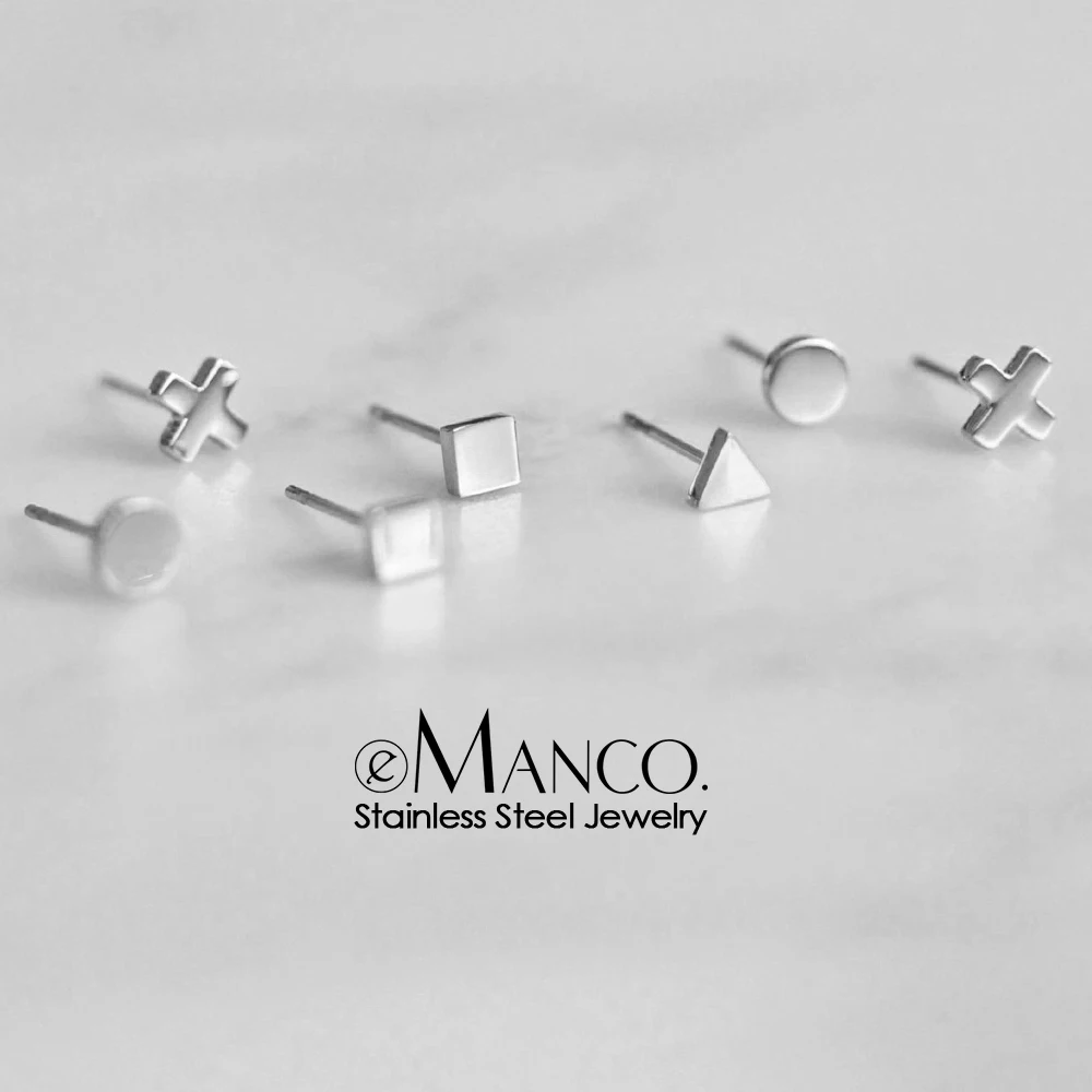

eManco 316L Stainless Steel Stud Earrings for women Minimalist Small Stud Gold Color Earrings Heart Earrings Ear Jewelry