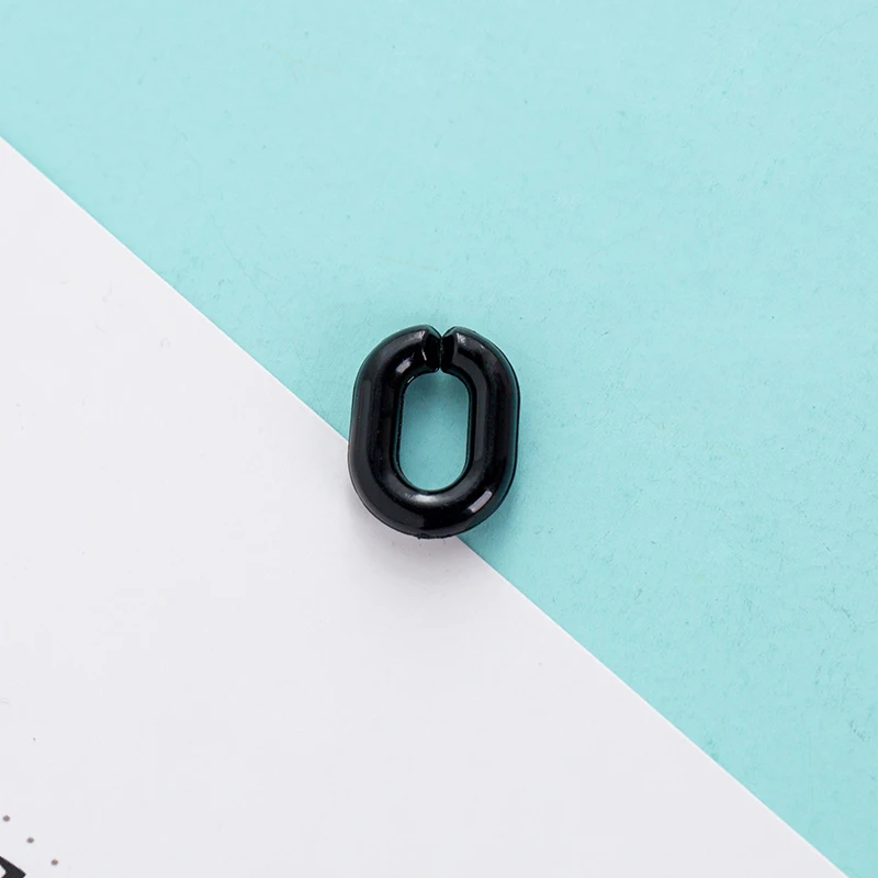 black Meetee, 100 шт., 19x15 мм, красочное уплотнительное кольцо, пряжка, пластик, акрил, цепь, Открытый круг, для подключения, цепочка для ключей, сделай сам, изготовление ювелирных аксессуаров - Цвет: black
