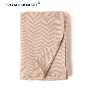 

CAVME 100% Wool Shawls Largue Pashmina Striped Scarves Big Size Scarf Thicken Woolen Beige Color 136*174cm 770g