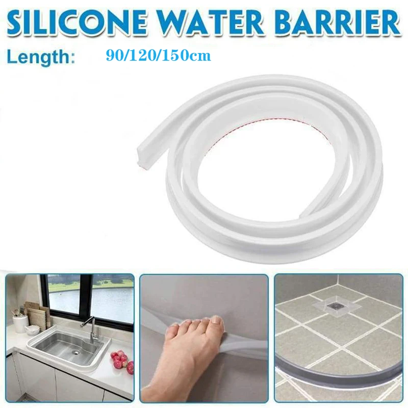 

Collapsible Threshold Water Dam -Bathroom Water Stopper Flood Shower Barrier Dry And Wet Separation Collapsible Shower Threshold