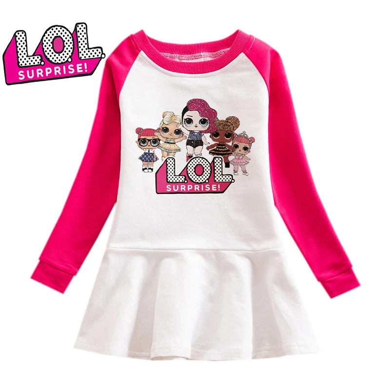Одежда для девочек LOL Surprise Dolls свитер с капюшоном платье толстовки пуловер лол