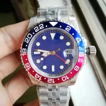 

luxury band watches men GMT 40mm 2813 date automatic machinery sweeping movement Self wind watches No battery model