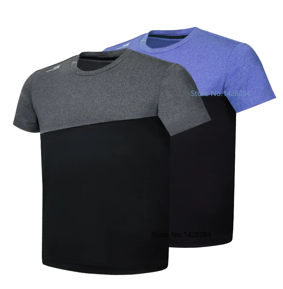 

New Men's stitching sports T-shirt Quick drying High elasticity Skin-friendly Reflective Fitness training Short sleeve