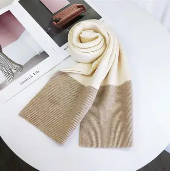 

Winter Scarf Women 2020 New Fashion Shawl Female Couple Winter Thick Long Open Knitting Solid Patchwork Knit Scarf Warm Collar