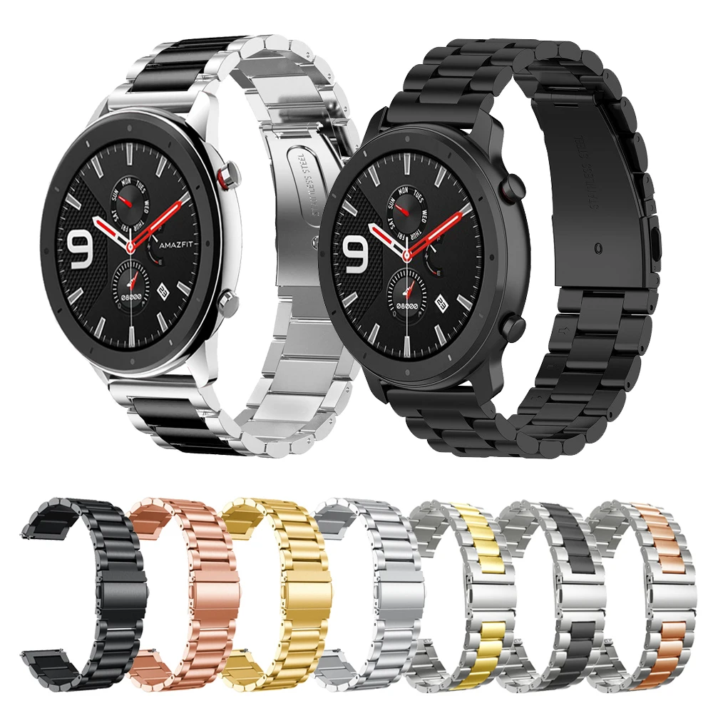 Нержавеющая сталь Wirst ремешок для наручных часов Xiaomi Huami Amazfit GTS Смарт ремешок для часов металла Сменные Браслеты для Amazfit Bip Youth 20 мм