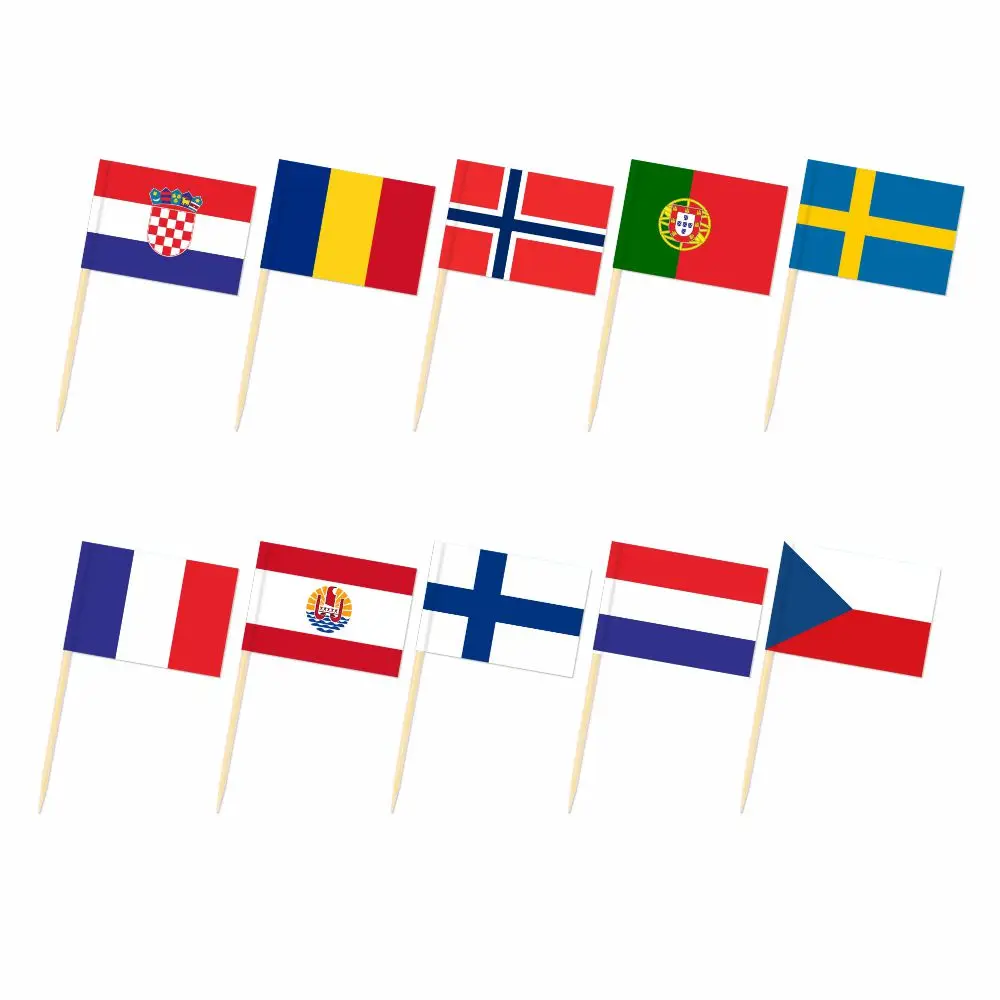 European Union (EU) France Switzerland Toothpick Flag 3.5X2.5CM Cake Topper Party Cupcake Wedding Lovely Baking | Дом и сад