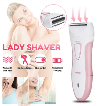 

Lady Shaver Electric Rechargeable Women Hair Remover Wet Dry Trimmer Epilator for Body Arm Legs Skin-friendly Painless Depilator
