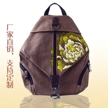 

Bag female 2020 new Chinese style canvas travel backpack hand-painted bag female bag