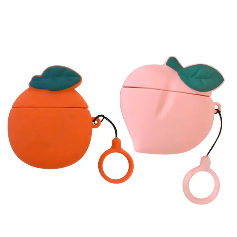 

Soft Silicone Case Unique Fruit Protective Cover with Lanyard for Airpods 1/2
