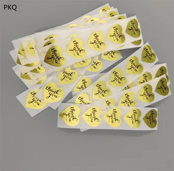 

100 pcs 1 inch Kraft Heart Shape Handmade Gift Seal Label Thank you Adhesive Kraft Seal Sticker for Baking Stickers