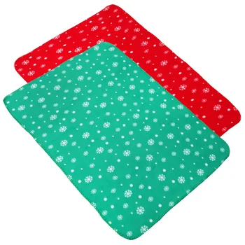 

2Pcs Christmas Theme Pet Cat Dog Bed Mats Pad Soft Warm Sofa Mat Pet Supplies
